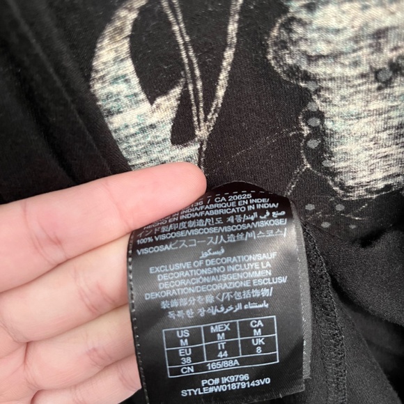 GUESS floral sleeveless open front/Hi low Draped Cardigan Vest black M Y2K - Picture 11 of 12